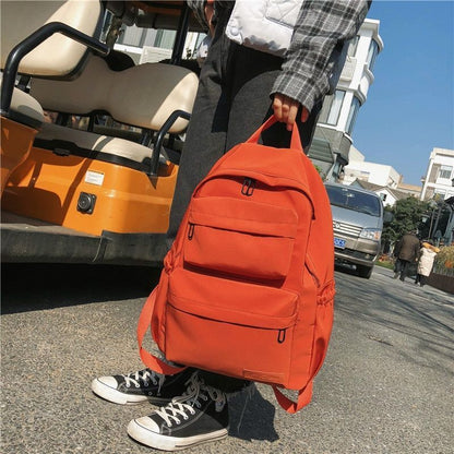 Waterproof Nylon Backpack Multi Pocket Travel School Bags Nylon Polyester Zipper