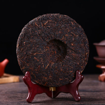 200g Pu erh Cooked Tea Yunnan Brown High Mountain Ecological Ripe Puer Tea Cake