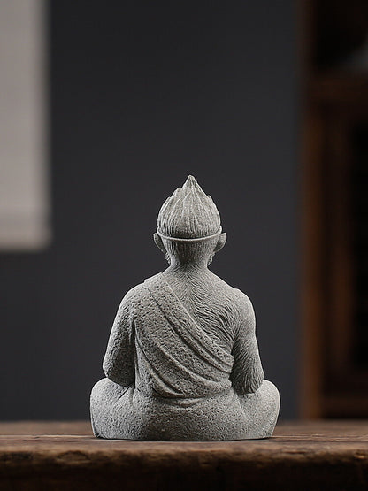5.4" Collection Chinese Green Sandstone Sunwukong Handsome Monkey King Tea Pet