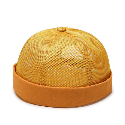 Men's Retro Brimless Hat Skull cap Sailor Cap Beanie Rolled Cuff Adjustable*