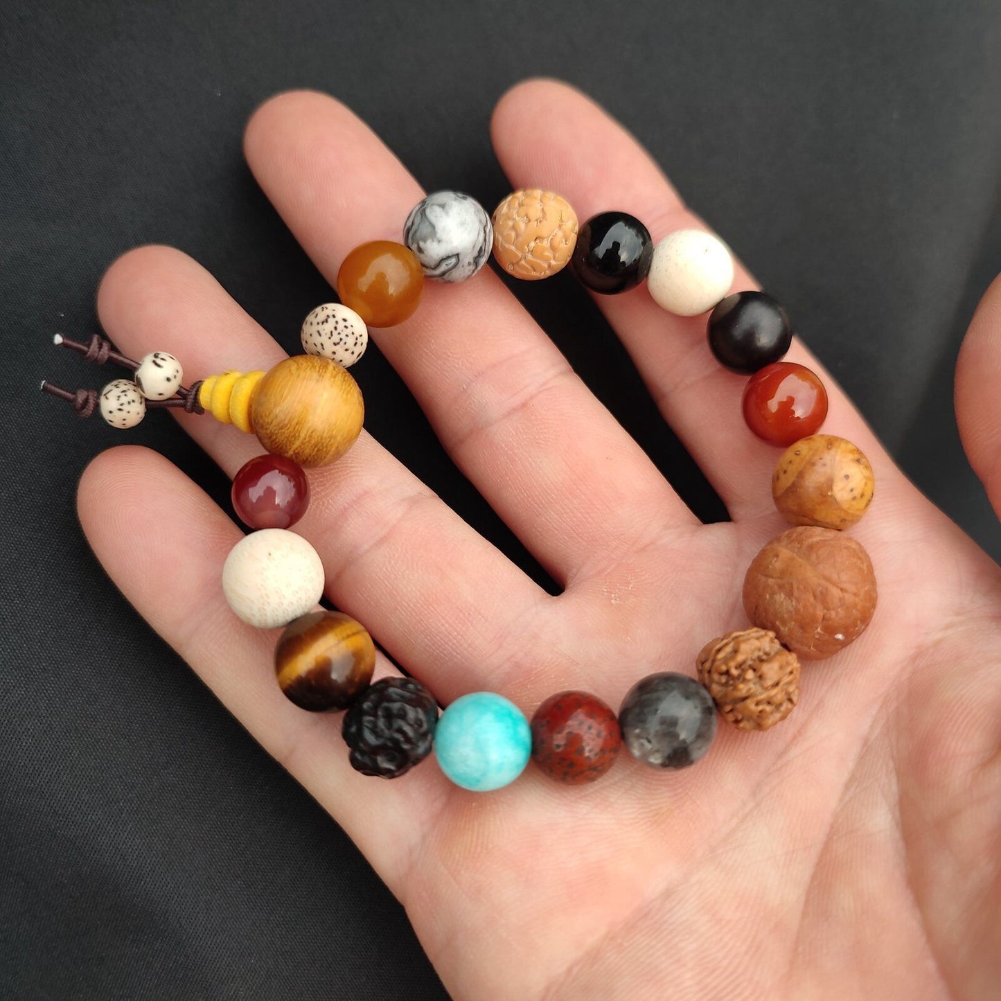 Antique Bodhi Mala Monk Tibetan Rosary Tree Buddha Ø14mm Amitabha praying