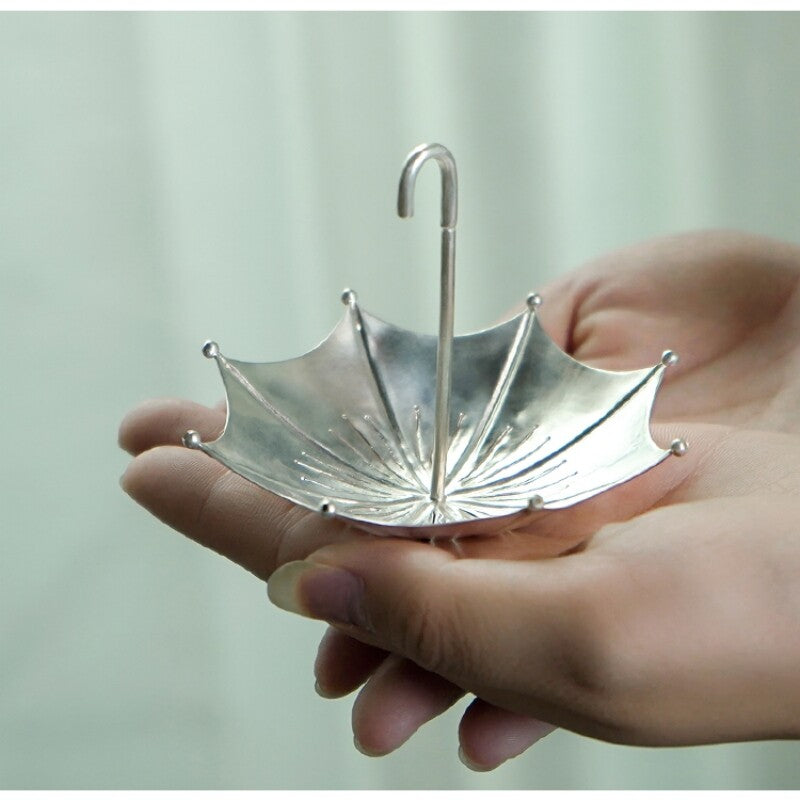 Sterling Silver Filter Net For Tea Health Care Umbrella Design Tea Strainer New