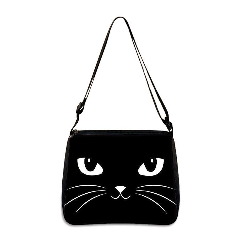 Funny Cat Cosplay Messenger Bag Handbag Canvas Underarm Shoulder Bags Crossbody