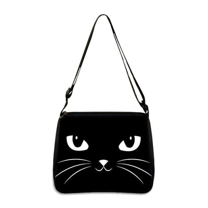 Funny Cat Cosplay Messenger Bag Handbag Canvas Underarm Shoulder Bags Crossbody