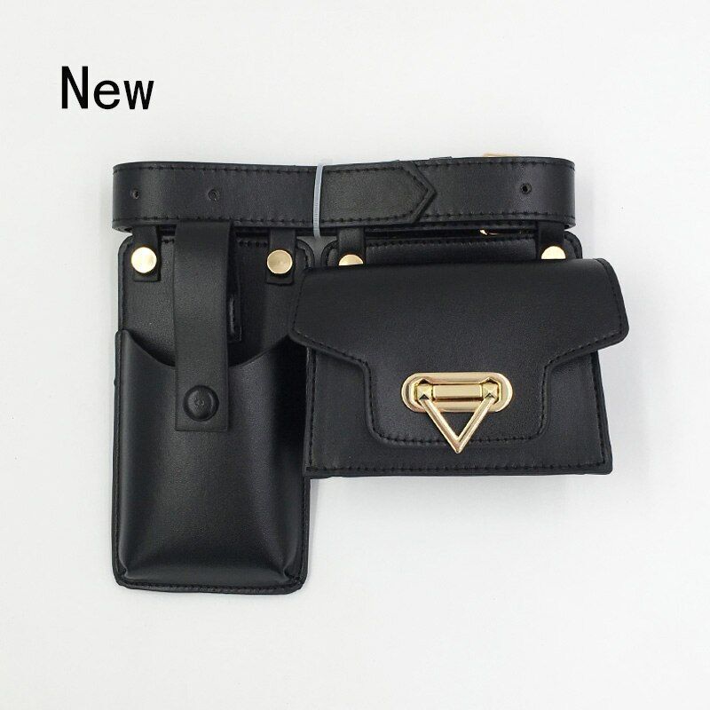 2 PCS Women Belt Bag Leather Flap Fanny Pack Shoulder Crossbody Chest Bag Purse