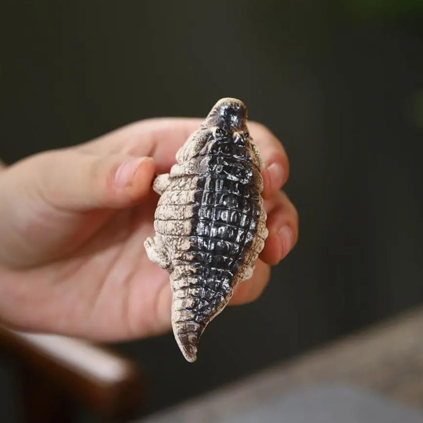 Mini Crocodile Tea Pet Handmade Ornaments 6.6cm Statue Tea Ceremony Tea Play