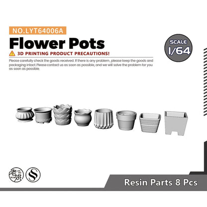Yao's Studio LYT64006A 1/64 Model Railroads Display Prop Flower Pots