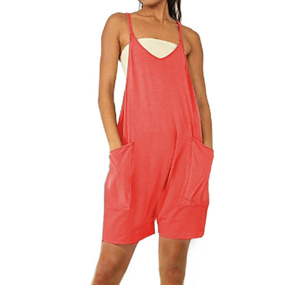 Dungarees Jumpsuit Holiday Ladies Casual Baggy Jumpsuit Playsuit