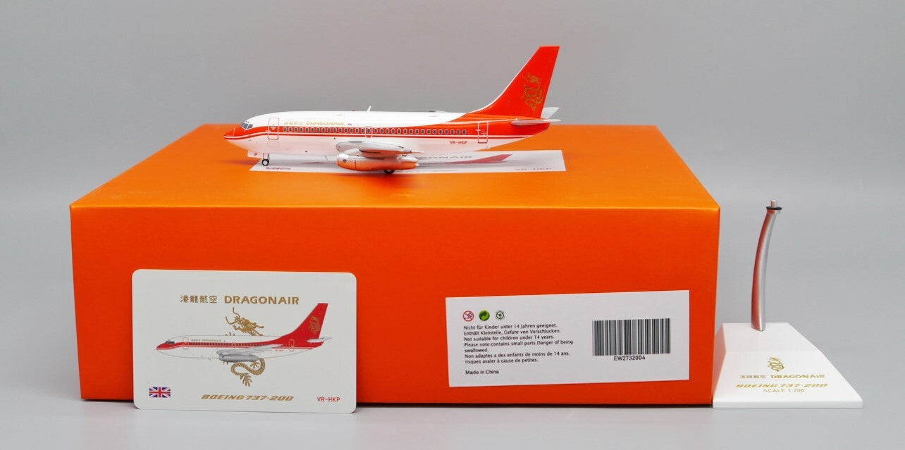 1:200 JC Wings Dragonair BOEING B737-200 Passenger Plane Diecast Aircraft Model