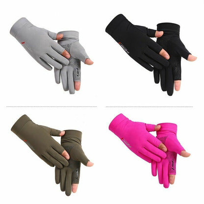 Driving Gloves Golf Silk Riding Two-Finger Fishing Non-Slip Fitness High-Elastic