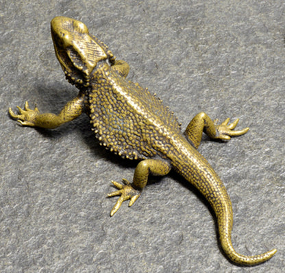 Chinese Feng Shui Old Bronze Style Classical Lizard Statue Collected