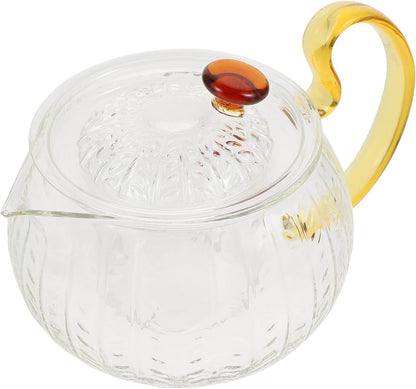 550ml White Tea Kettle Glass Teapot Handle Crystal Clear Stovetop Microwave