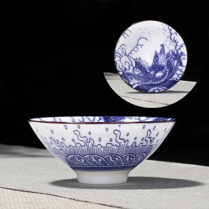 Ceramic Teacups Exquisite Small Tea Bowl Kung Fu Drinkware Porcelain Master Cups