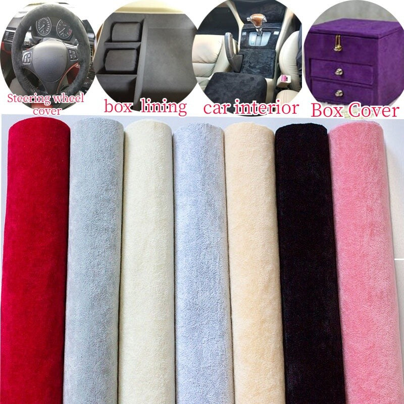 Self Adhesive Ice Velvet Fabric Flocking Liner DIY Car Interior Craft Sticker