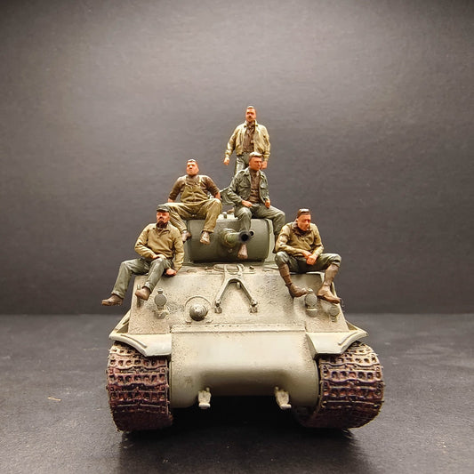 Homemade 1/72 WWII U.S. Military 2 Persons （without Tank ）Finished Model