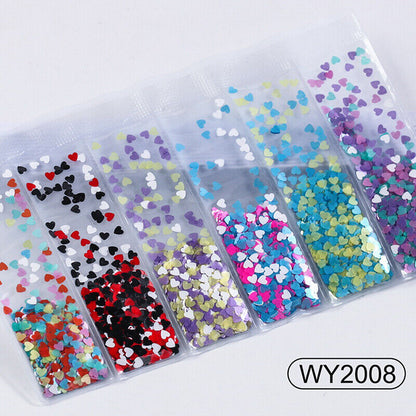 6 grids/bag Nail Art Sequins Colorful Nail Polish Flakes Foils For ManicurSE