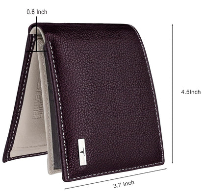 NEW BROWN/SAND BI-FOLD LEATHER MEN'S WALLET RFID PROTECTION GIFT ITEM