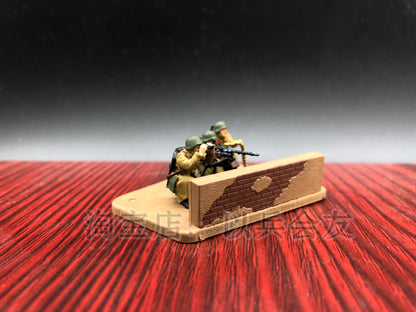 1: 72 3Pcs World War II Chinese Heavy machine gun Group Soldier Model Winter