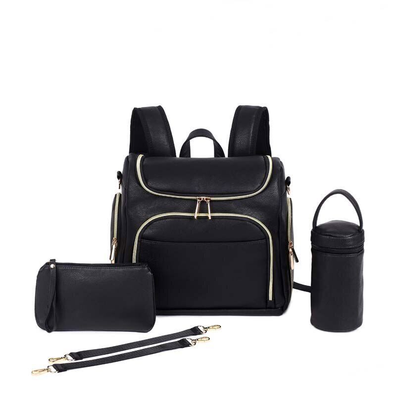 Types PU Leather Bag Backpack Mom Baby Bag Changing Pad Mom Baby Nursing