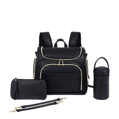 Types PU Leather Bag Backpack Mom Baby Bag Changing Pad Mom Baby Nursing