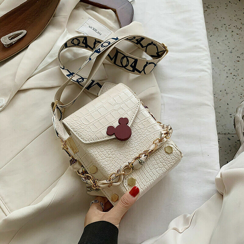 PU Leather Crossbody Bags For Women small Shoulder Handbag Chain Bag