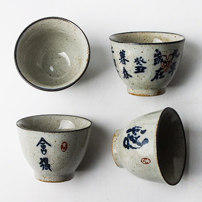 6 Style Vintage Chinese Pottery Cups Beautiful Wine Tea Cup Set Teaware