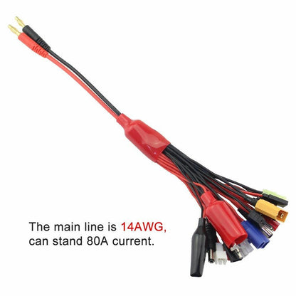 19 in1 RC Lipo Battery Charger Adapter Convert Cable 4mm Banana Plug to Traxxa