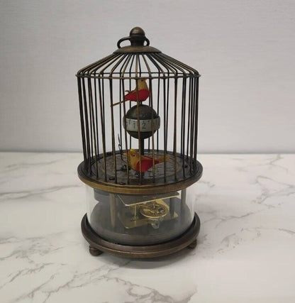 New Good Brass Birdcage Mechanical Table Clock Decor