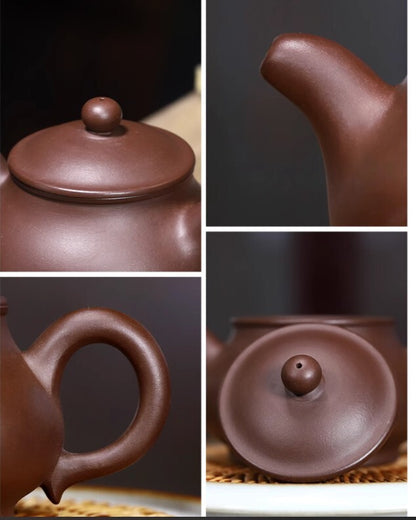 260cc chinese Yixing Handmade Zisha Purple clay Teapot Pan Hu Tea Pot