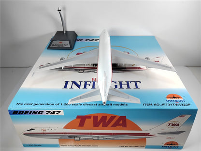 1:200 InFlight TWA Boeing 747 N93117 Passenger Airplane Diecast Plane Model