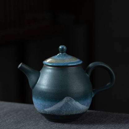 210ml Ceramic Teapot Handpainted Mountain Chinese Kung Fu Tea Pot Drinkware