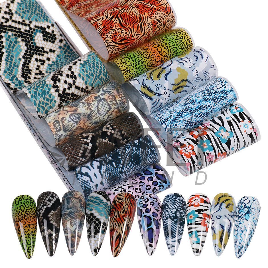 Nail Art 10Pcs Matte Metallic Foils Gold Silver Mirror Starry Paper Gel Stickers