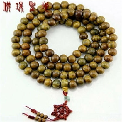 12mm Green sandalwood Mala Necklace 108 Beads Tassel Tibetan meditation Buddhism