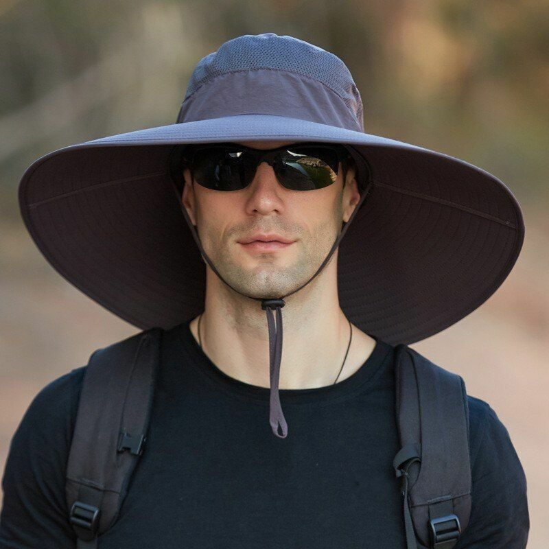 15CM Big Wide Hat Fisherman Solid Waterproof Sunshade Fishing Cap Sport Hiking