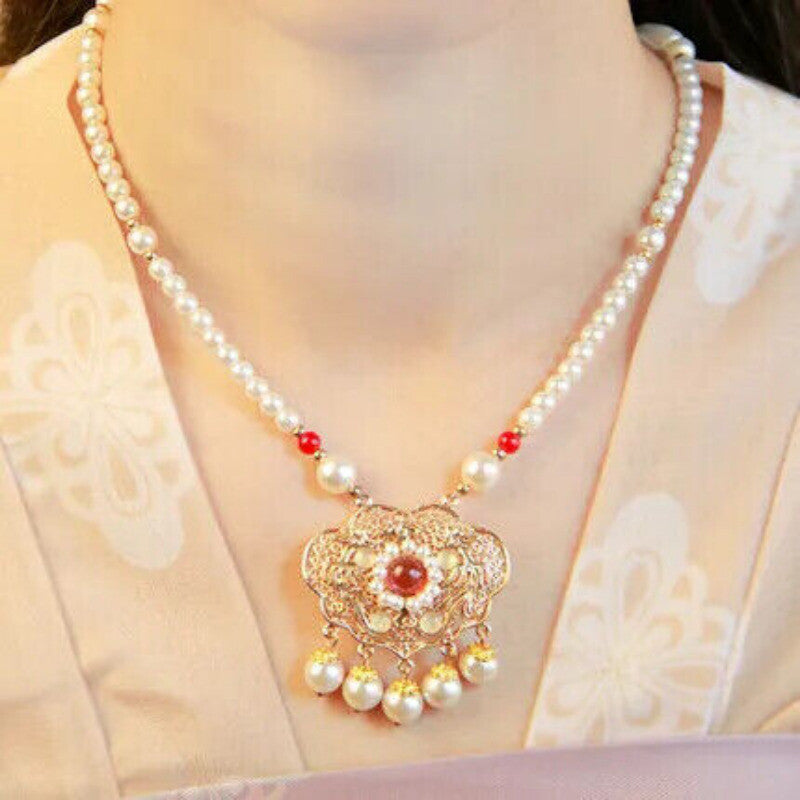 Ancient Chinese Necklace Accessoreis Chain Long Hanfu Dress Decorative Jewelry