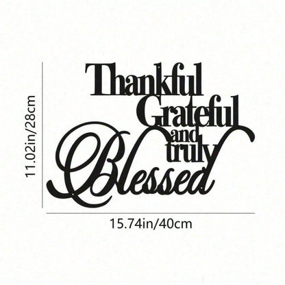 CIFbuy Grateful Blessed Metal Wall Sign Bible Verses Rustic Farmhouse Decor