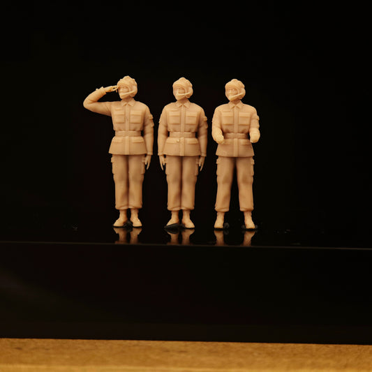1/72 1/87 Modern PLA Tank Crewman Inspection 3-Persons Unpainted Model