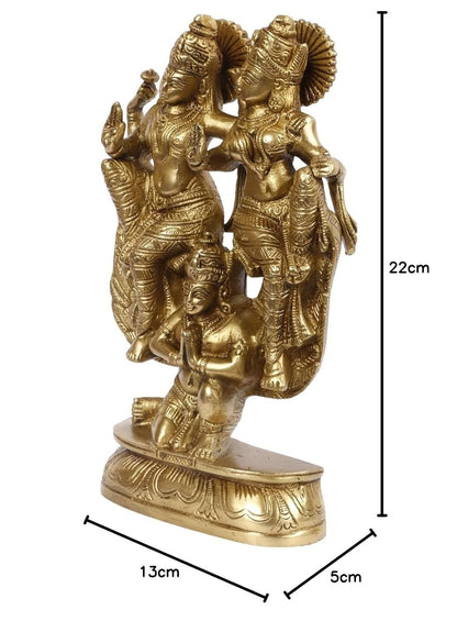 Brass Vishnu Laxmi Riding on Garuda Idol God Figurine Statue 8.5-Inch