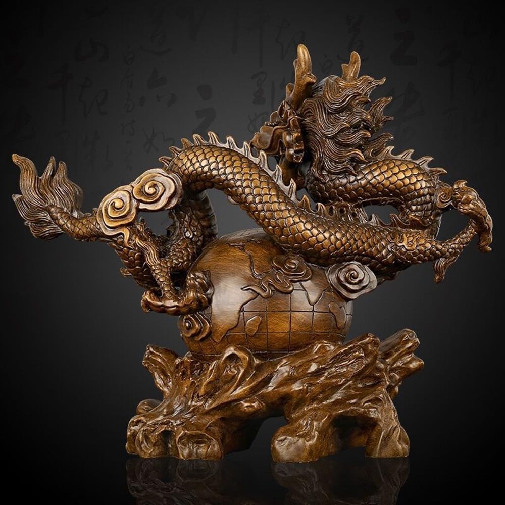 15.5'' Chinese Feng Shui Dragon Statue Figurine Home Office Luck Decor Gift