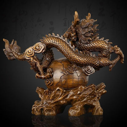 15.5'' Chinese Feng Shui Dragon Statue Figurine Home Office Luck Decor Gift