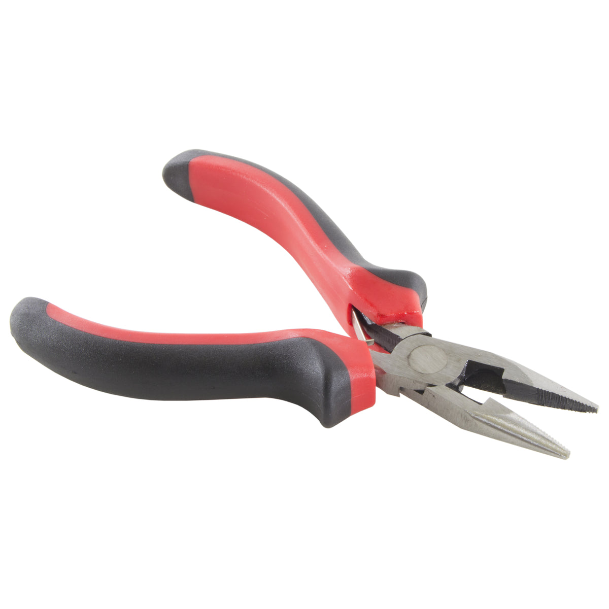 4.75" Mini Long Nose Pliers with Serrated Jaws, Side Cutter with Cushion Grip