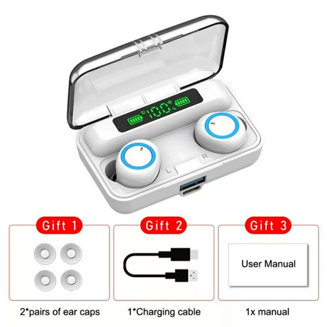 True Wireless Earbuds Bluetooth 5.1 Waterproof Headphones With Charging Case