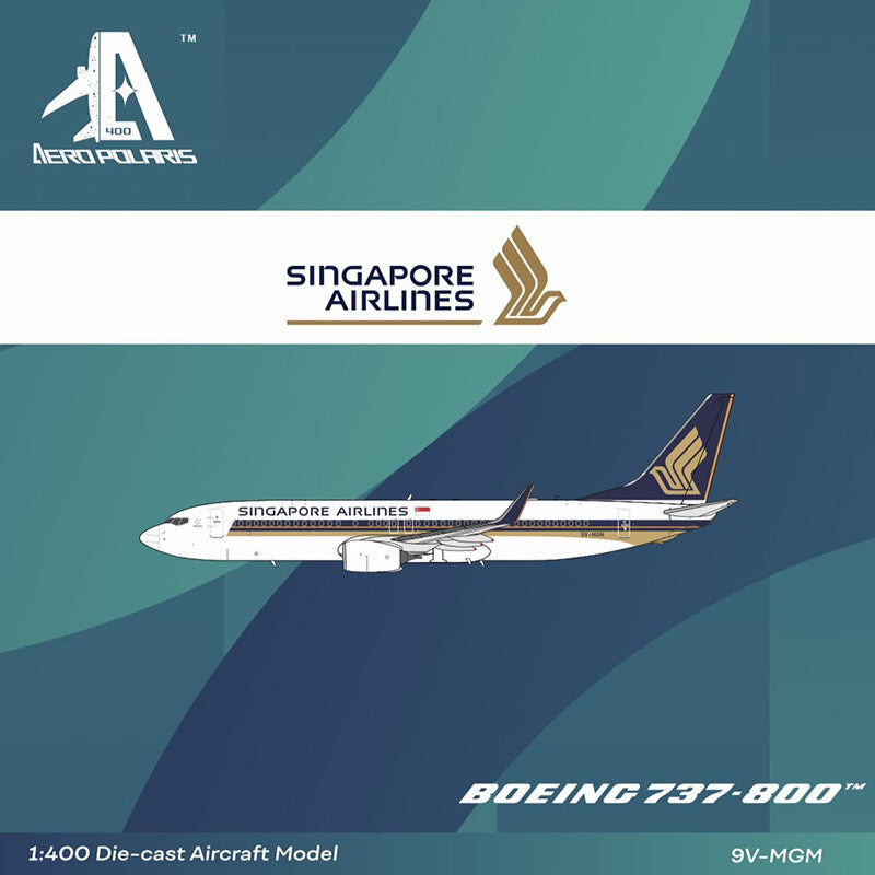 1:400 Aero Polaris SINGAPORE AIRLINES Boeing 737-800 Airplane Diecast Model