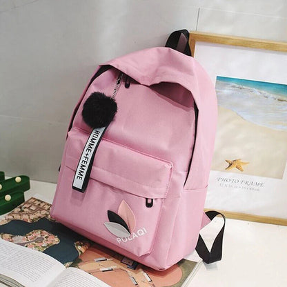 5pcs Sets Kids Backpack Women's Bagpack Bookbag Girls Rucksack Students Bag