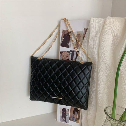 Shoulder Bag Fashion Plaid Leather Crossbody Bags Large Envelope Handbag Purses