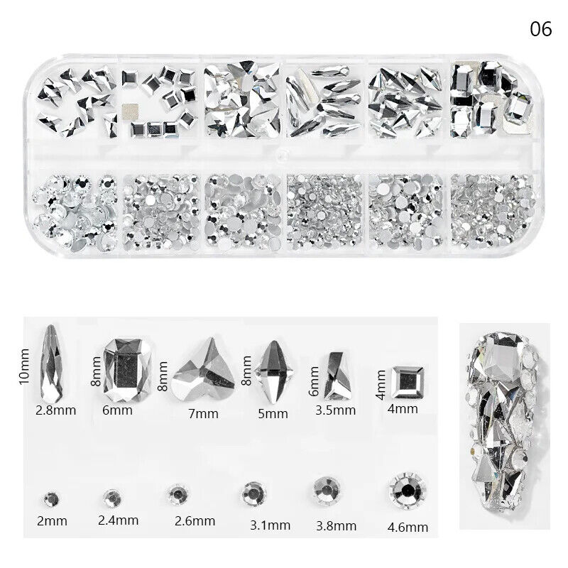 Nail Charms 30Pcs Boxed Luxury Shiny Planet Alloy 3D Art Rhinestones Bling Decor