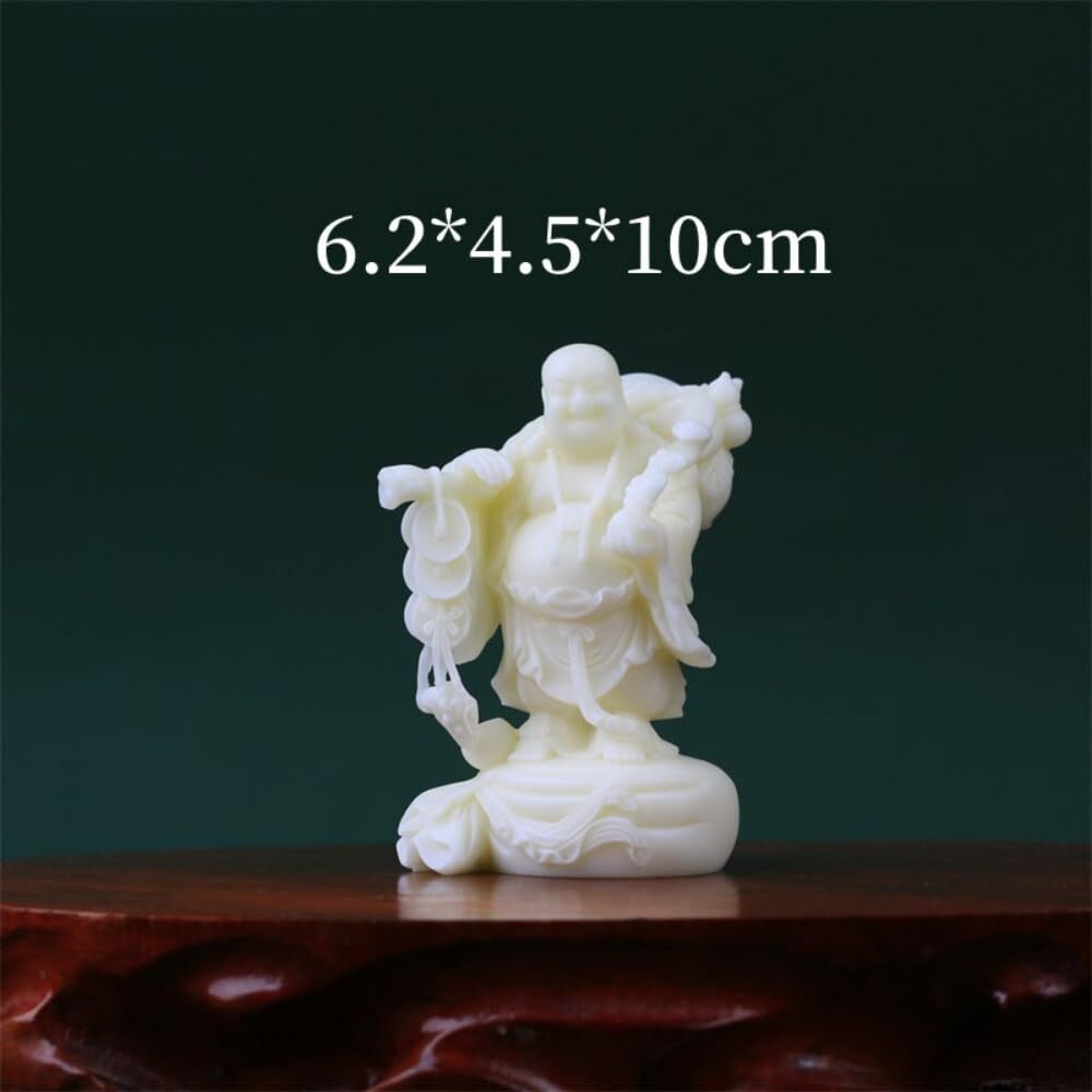 10cm Tugua Carving Large Belly Maitreya Buddha Statue Bodhi Decoration