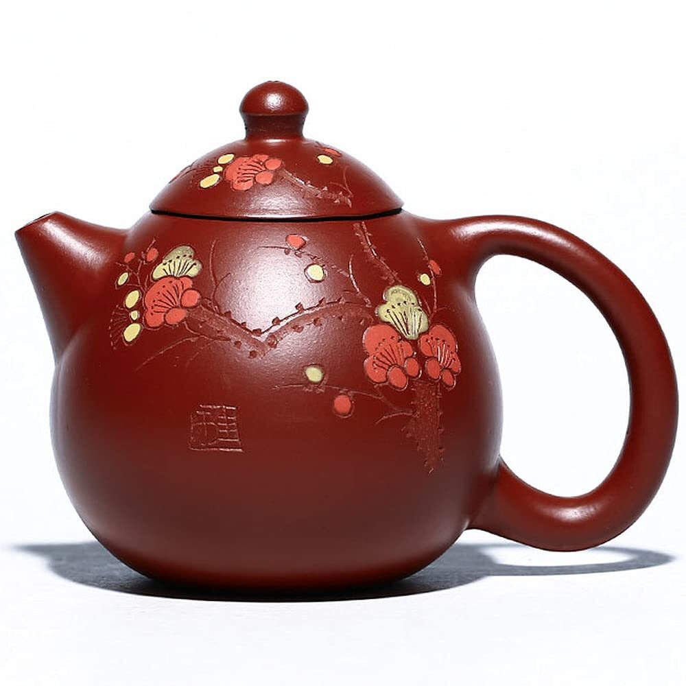 210ml Purple Clay Tea Pot Dahongpao Plum Blossom Pattern Kettle Kung Fu Tea Set