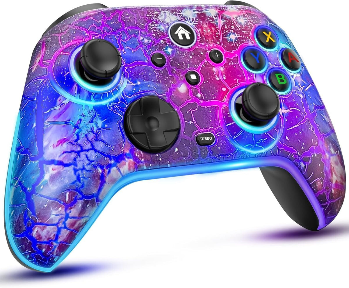 Wireless Pro Switch Controller Gaming Gamepad with RGB/Wake Up/Turbo/Joystick
