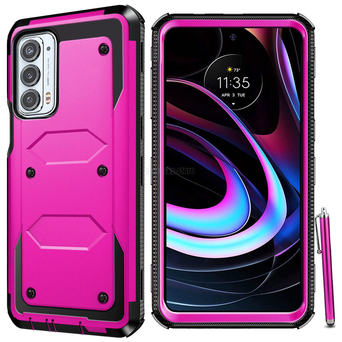 For Motorola Edge 5G UW / Edge (2021) Case Dual Layer Rugged Hybrid Phone Cover